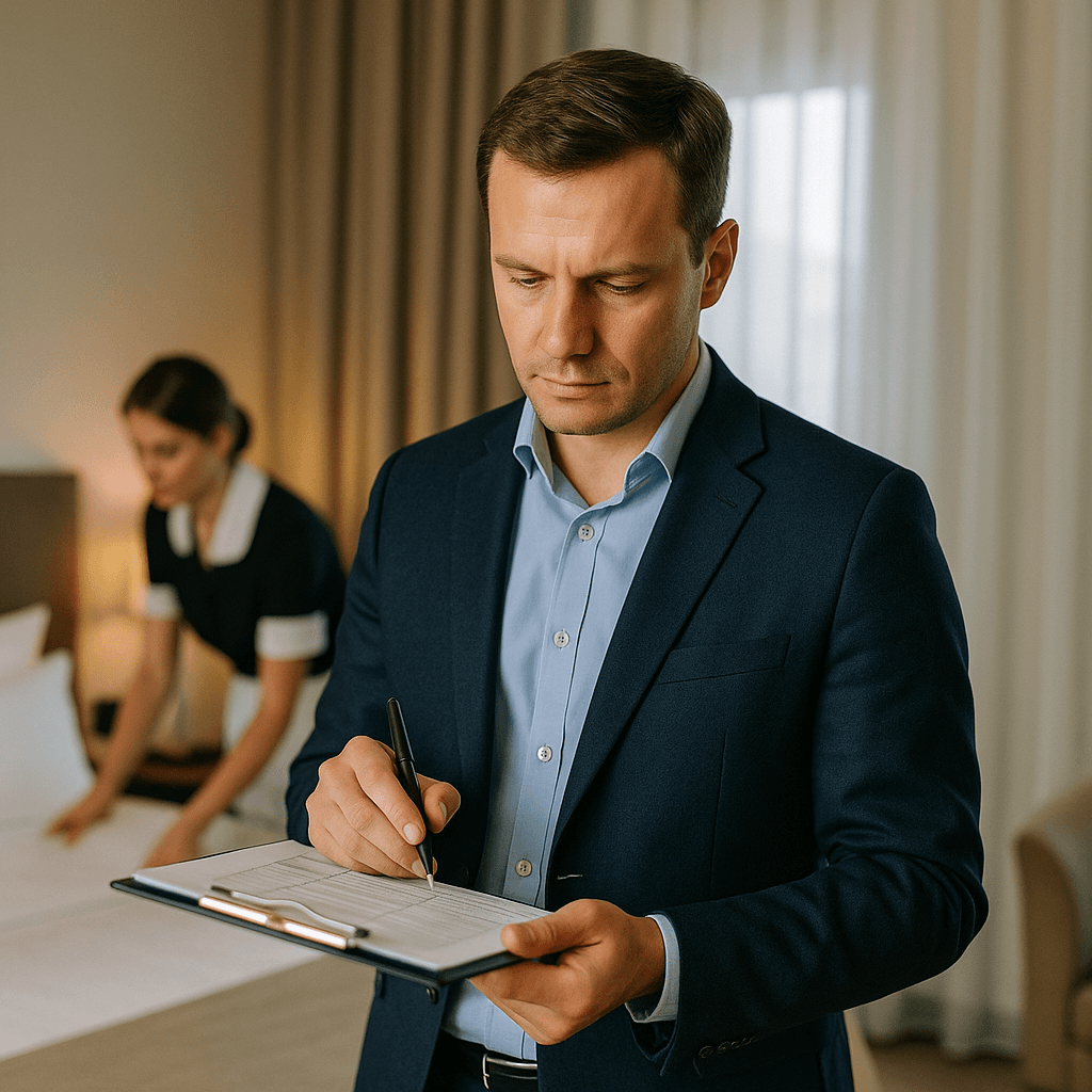 Иллюстрация: Директор гостиницы (отеля, дома отдыха)