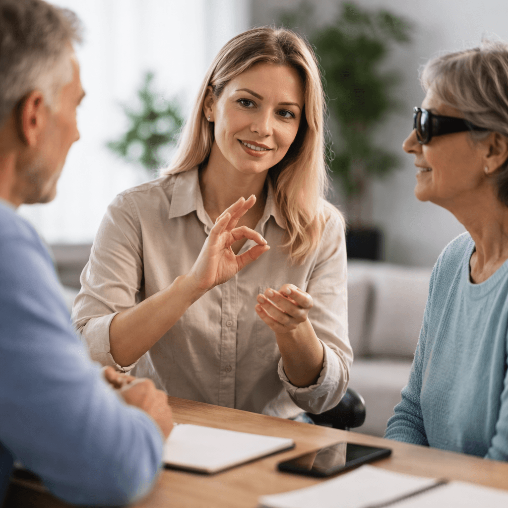 Иллюстрация: Тифлосурдопереводчик